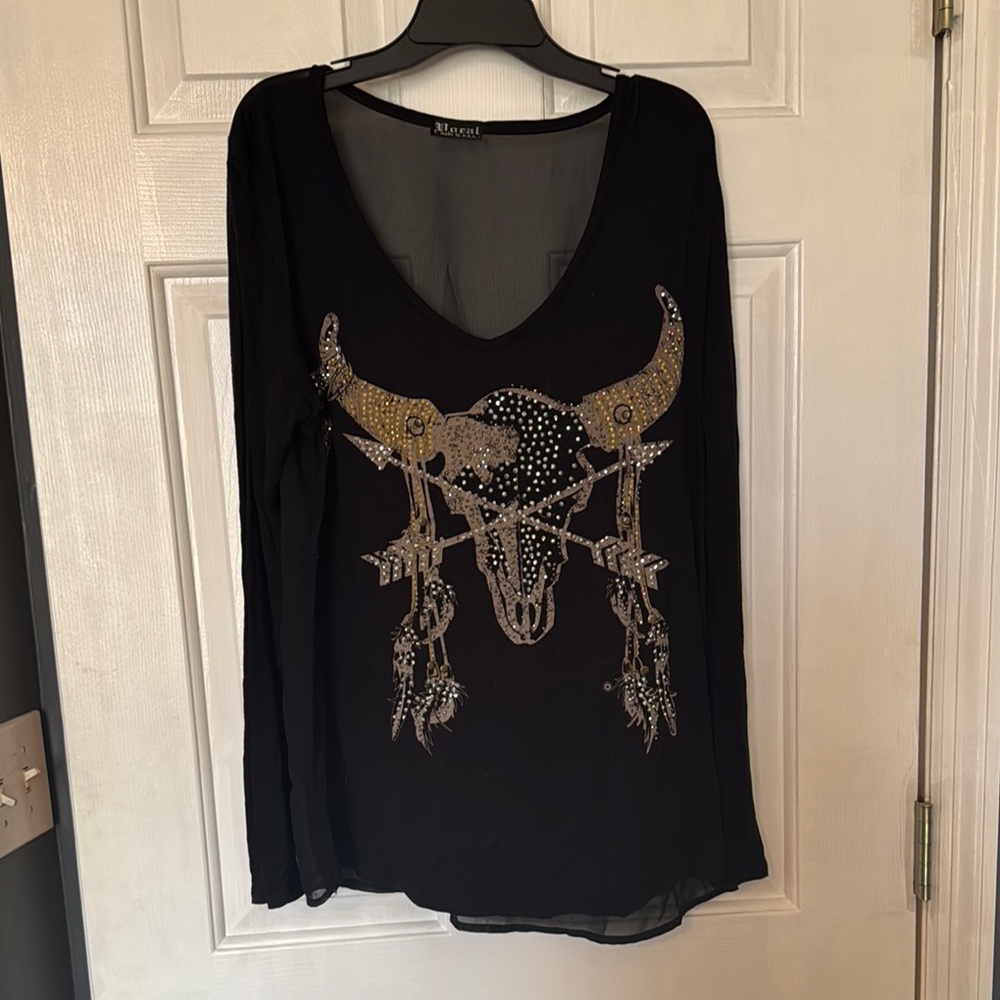 Black Embellished Women's Top